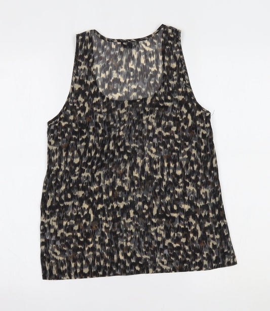 Topshop Womens Brown Animal Print Basic Tank Size 8