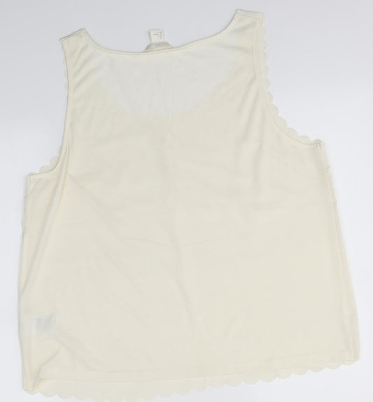 H&M Womens Ivory Basic Blouse Size L