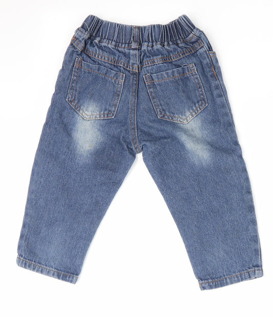 Foshan Boys Blue Jogger Jeans Size 12-18 Months - Distressed Jeans