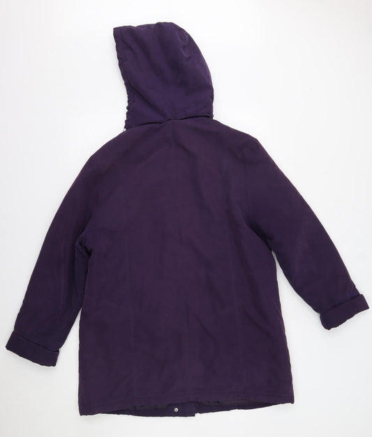 Klassik Womens Purple Parka Coat One Size