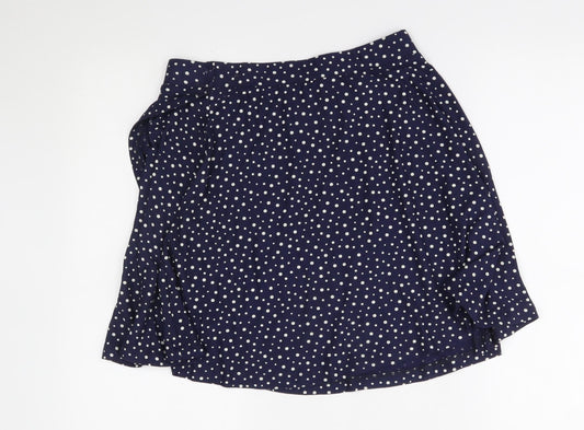 NEXT Womens Blue Polka Dot A-Line Skirt Size 12