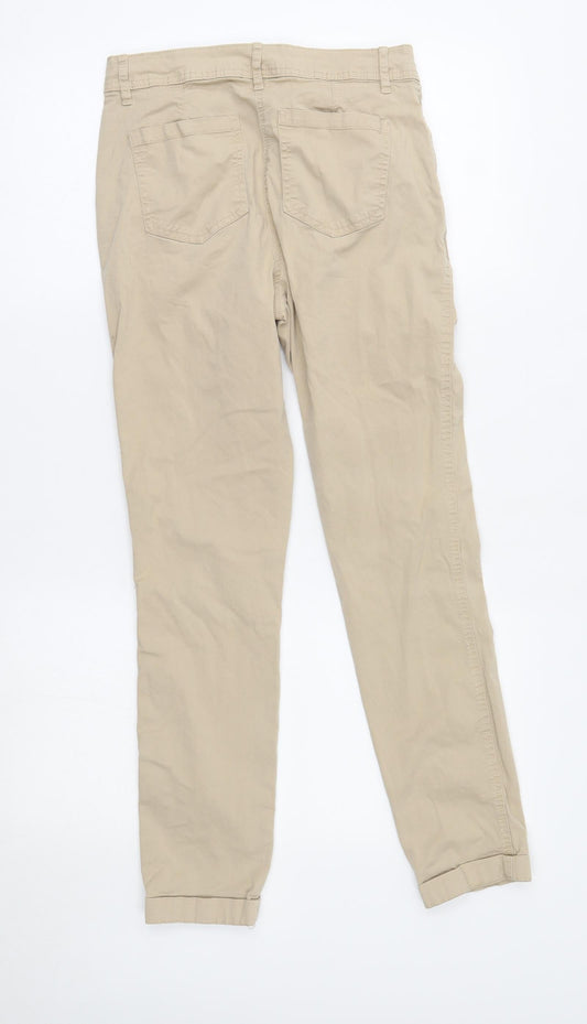 Spirit Womens Beige Chino Trousers Size 8 L27 in