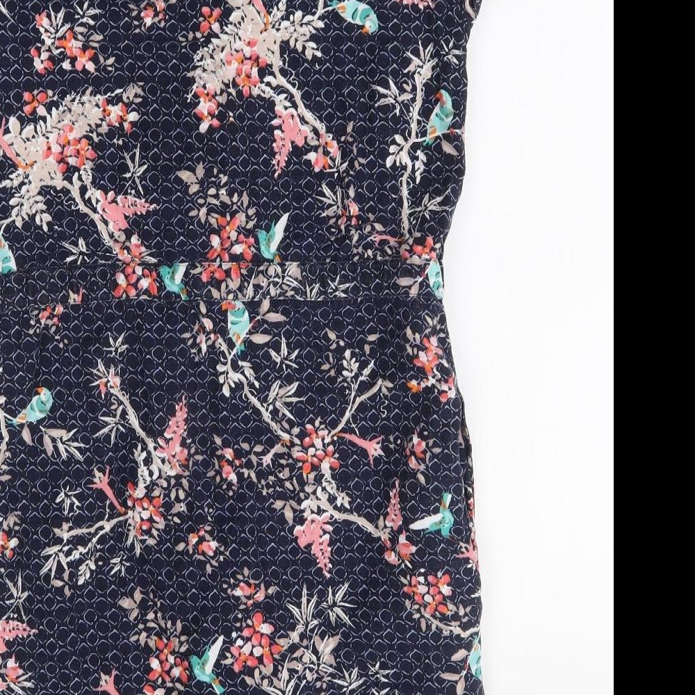 M&Co Womens Blue Floral T-Shirt Dress Size 8