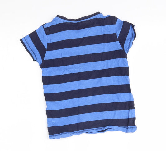 NEXT Boys Blue Striped Basic T-Shirt Size 5 Years