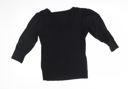 M&S Womens Black Basic Blouse Size 12