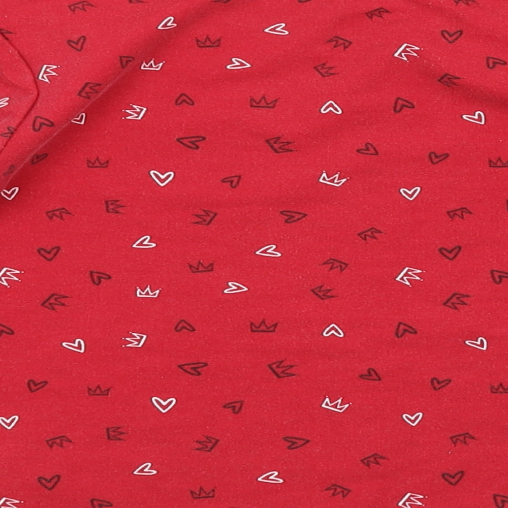 Preworn Girls Red Geometric Pullover Sweatshirt Size 3-4 Years