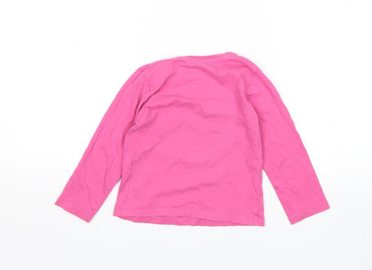 Nutmeh Girls Pink Top Pyjama Top Size 3-4 Years - Christmas