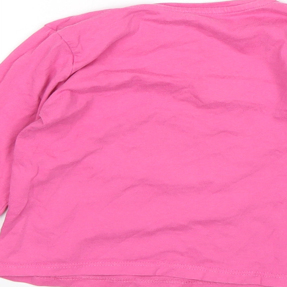 Nutmeh Girls Pink Top Pyjama Top Size 3-4 Years - Christmas