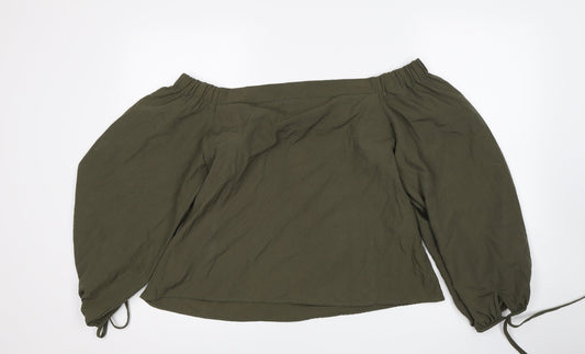 Vera & Lucy Womens Green Basic Blouse Size L