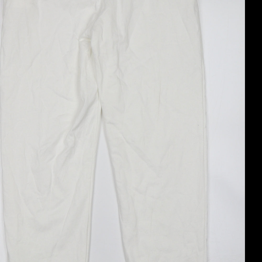 Preworn Womens White Sweatpants Trousers Size L L28 in