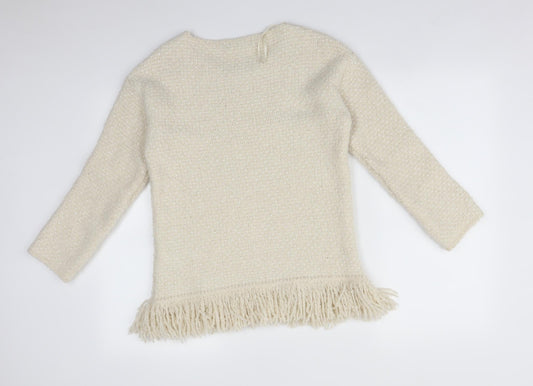 M&S Womens Beige Pullover Sweatshirt Size 8