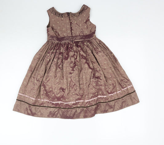 Adams kids Girls Brown Fit & Flare Size 2-3 Years - Shiny / metallic bronze colour