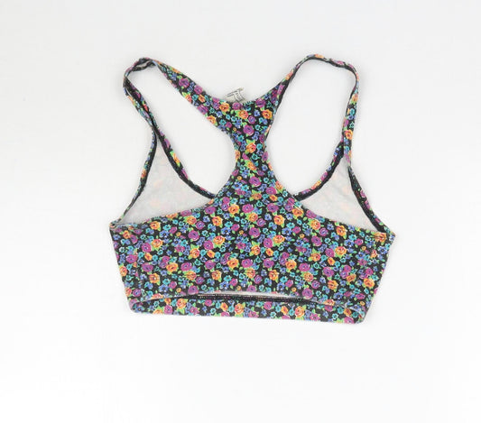 I Love H81 Womens Multicoloured Floral Cropped Tank Size S