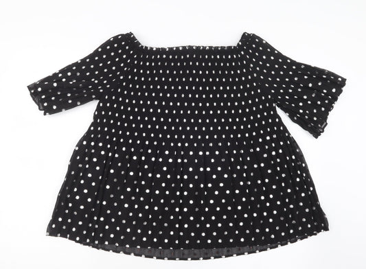 NEXT Womens Black Polka Dot Basic Blouse Size 12