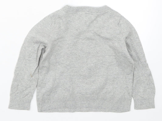 Gap Girls Grey Knit Pullover Jumper Size 3 Years - Minnie Mouse