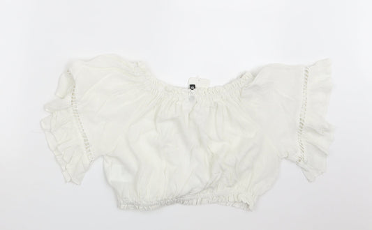 Divided Womens Ivory Basic Blouse Size 10