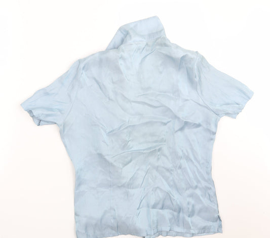 Robbie Bee Womens Blue Rayon Basic Button-Up Size XL
