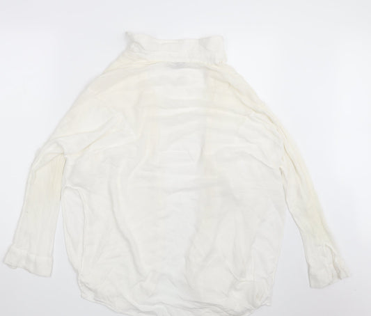 Akasa Womens Ivory Basic Button-Up Size 10