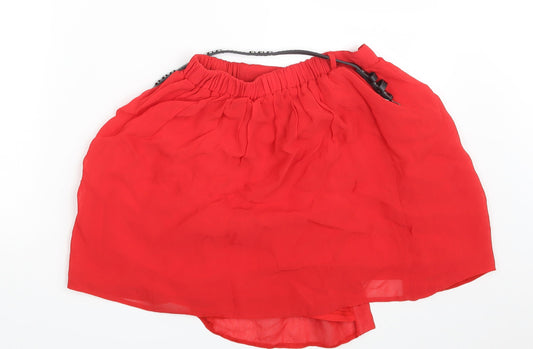 River Island Womens Red Mini Skirt Size 8 - Belted