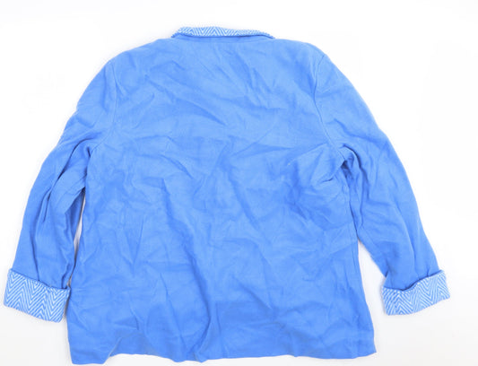 Anna del Lancay Womens Blue Jacket Blazer Size L