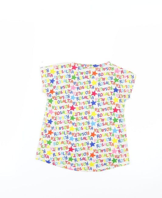 rosalita Girls Multicoloured Geometric Basic T-Shirt Size 3 Years