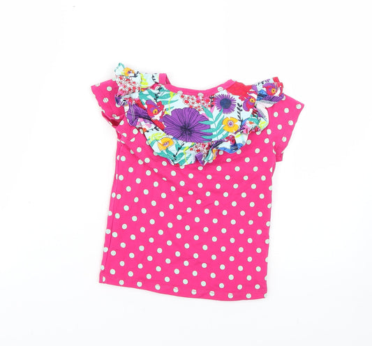 happy colege Girls Multicoloured Geometric Basic T-Shirt Size 2 Years