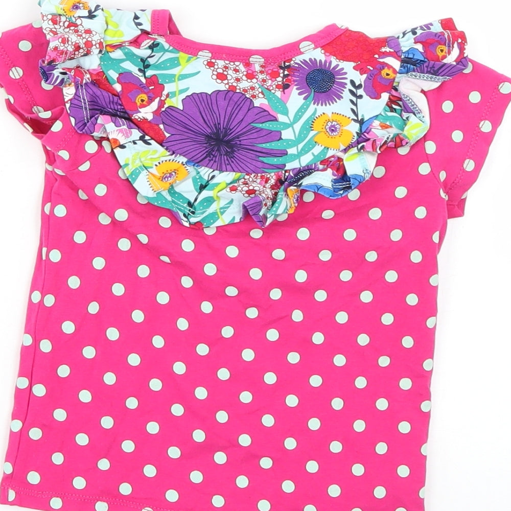 happy colege Girls Multicoloured Geometric Basic T-Shirt Size 2 Years