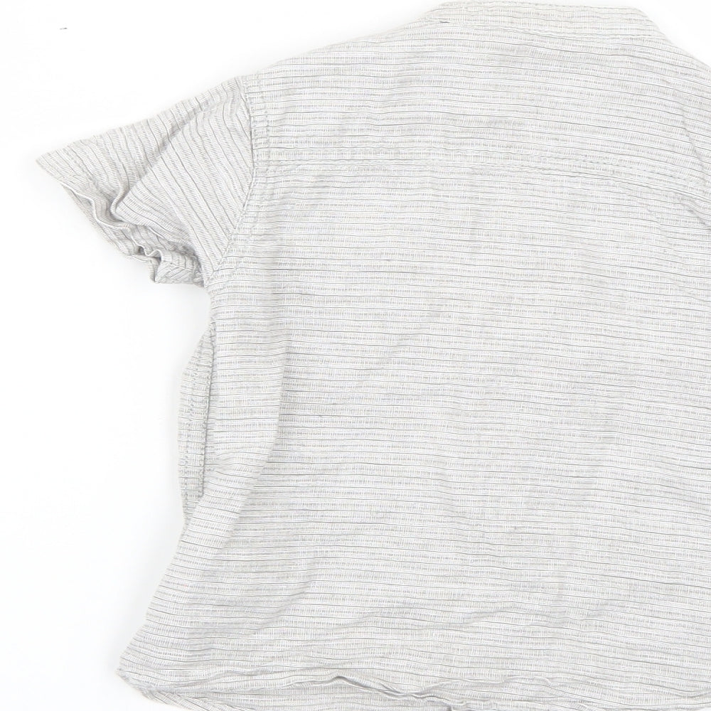 NEXT Boys Grey Striped Basic Button-Up Size 2-3 Years