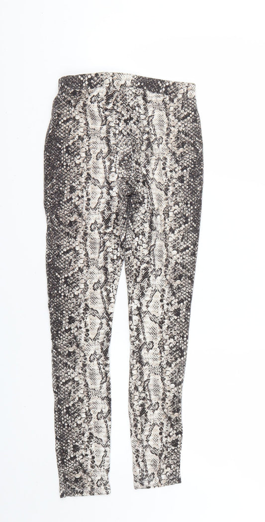 ASOS Womens Multicoloured Animal Print Jegging Leggings Size 6 L23 in