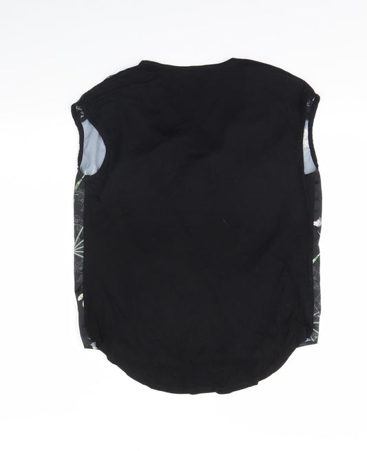 Wallis Womens Black Floral Basic Tank Size S