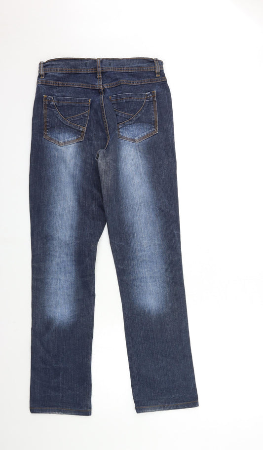 Preworn Womens Blue Denim Straight Jeans Size 28 in L30 in