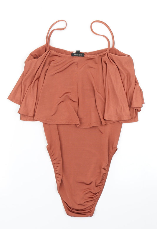 River Island Womens Brown Bodysuit One-Piece Size 6