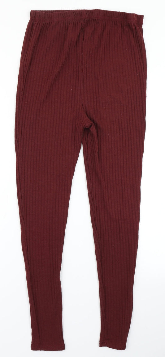 Boohoo Womens Red Carpenter Trousers Size 8 L27 in