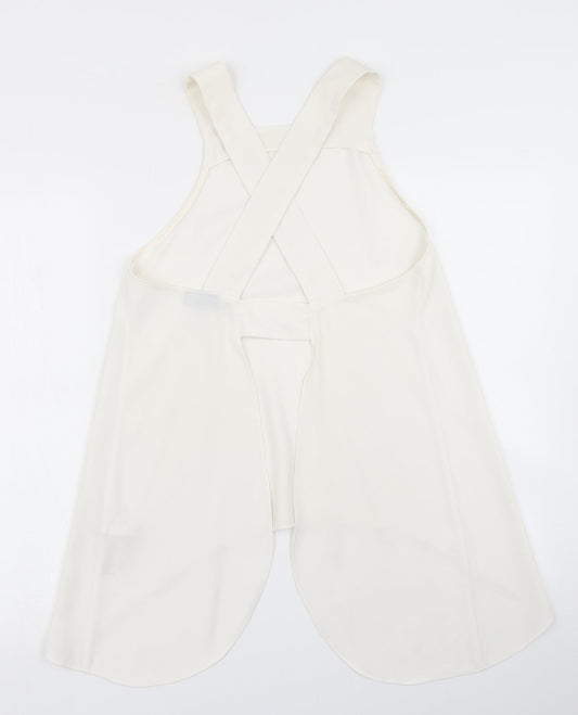 Topshop Womens White Basic Blouse Size 6 - Open Back