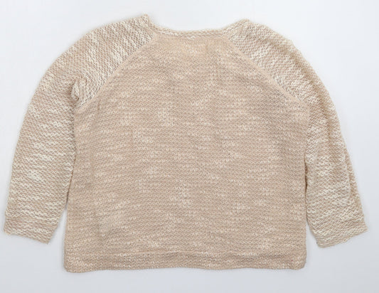 New Look Womens Beige Knit Pullover Jumper Size 8