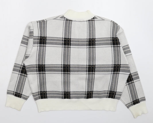 New Look Womens Multicoloured Check Knit Pullover Jumper Size M
