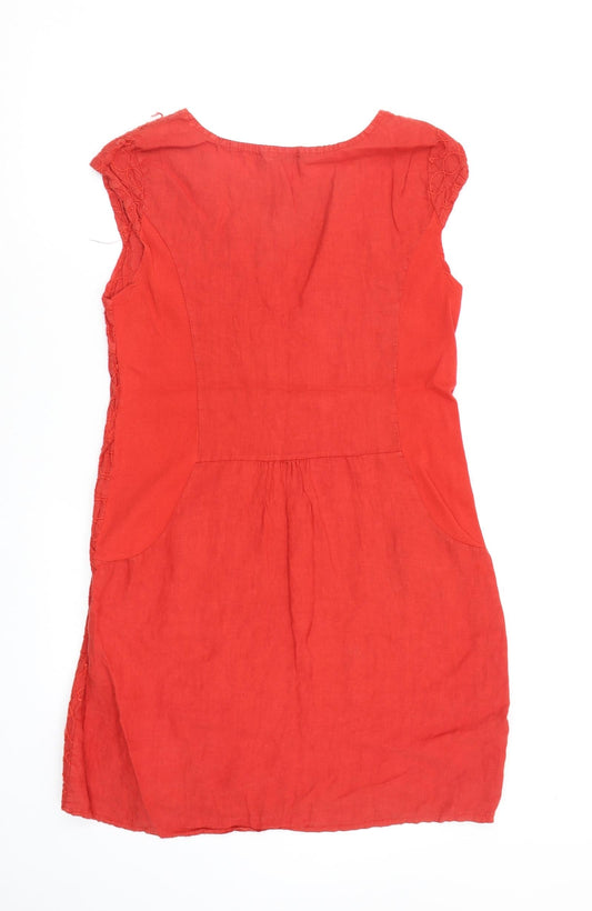 Preworn Womens Red Geometric A-Line Size L