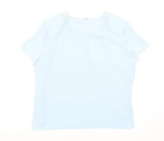 Gold Womens Blue Basic Blouse Size 18