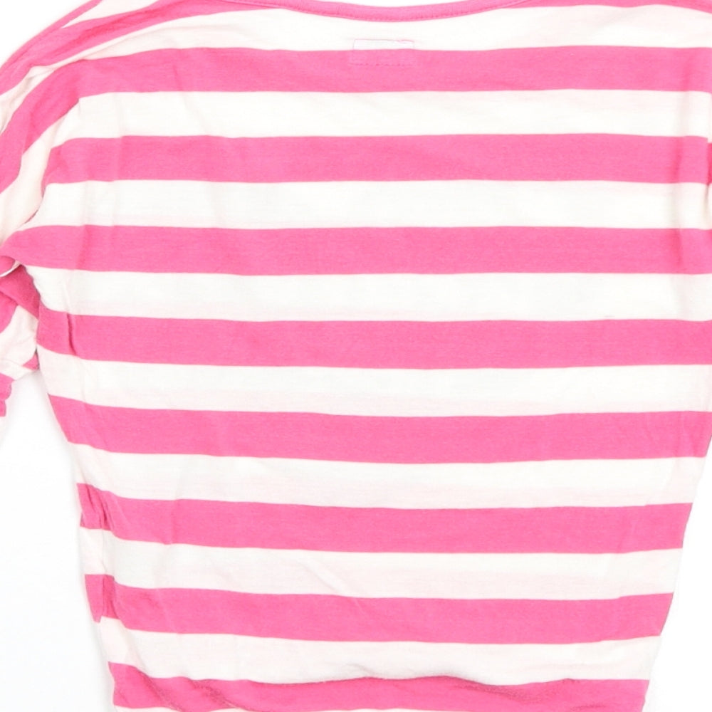 F&F Girls Multicoloured Striped Basic T-Shirt Size 5-6 Years
