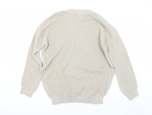 Femme Luxe Womens Brown Pullover Jumper Size L
