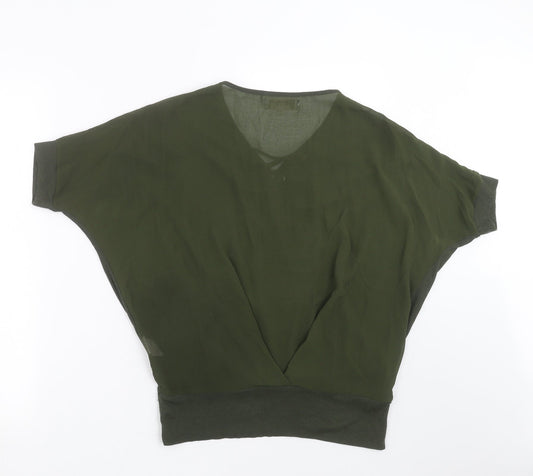 Voulez-Vous Womens Green Basic Blouse Size S