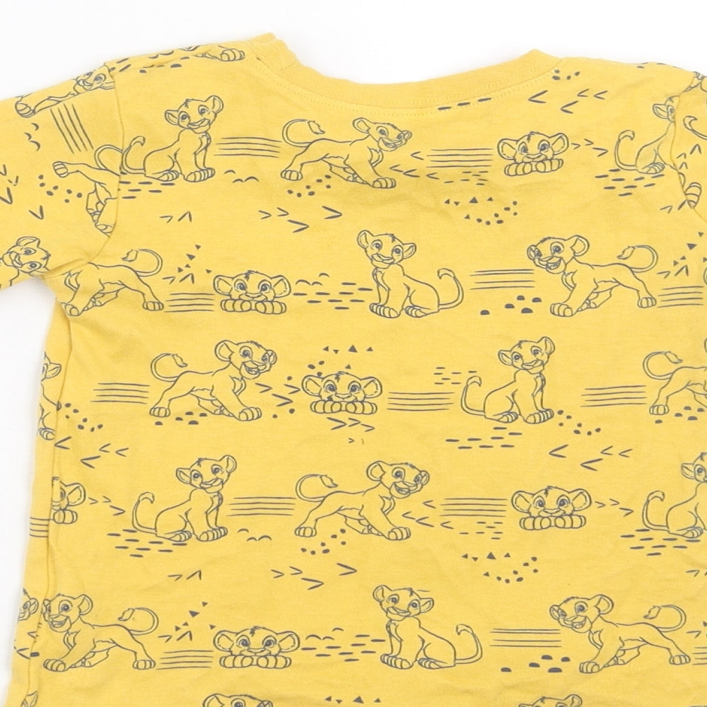 George Baby Yellow Basic T-Shirt Size 18-24 Months - Simba Lion King