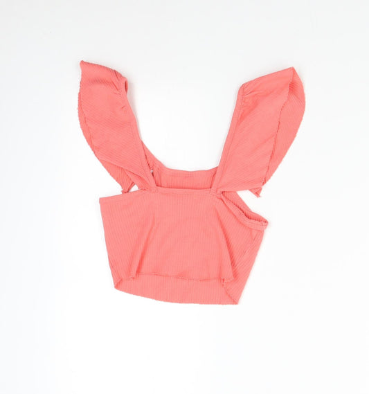 Zara Womens Pink Cropped Blouse Size S