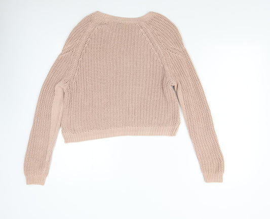 H&M Womens Pink Knit Pullover Jumper Size S