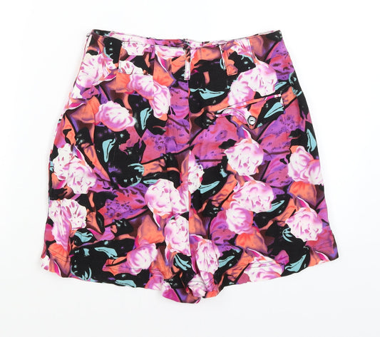 Mink Pink Womens Black Floral Mom Shorts Size S