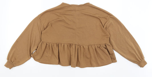 Boohoo Womens Brown Pullover Jumper Size 8