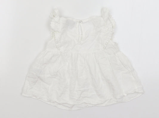 Primark Girls White Basic Blouse Size 4-5 Years
