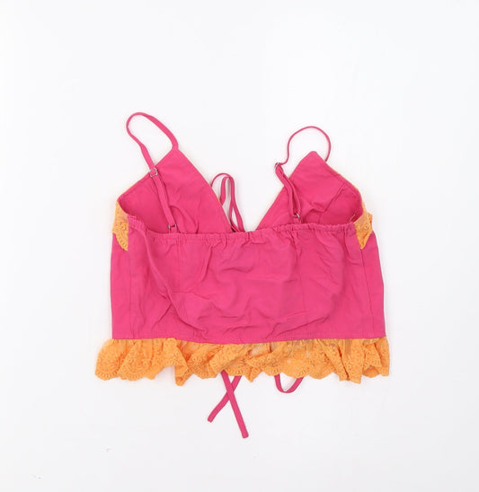 Boohoo Womens Pink Cropped Tank Size 6