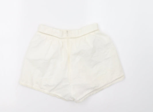 Missguided Womens White Paperbag Shorts Size 8