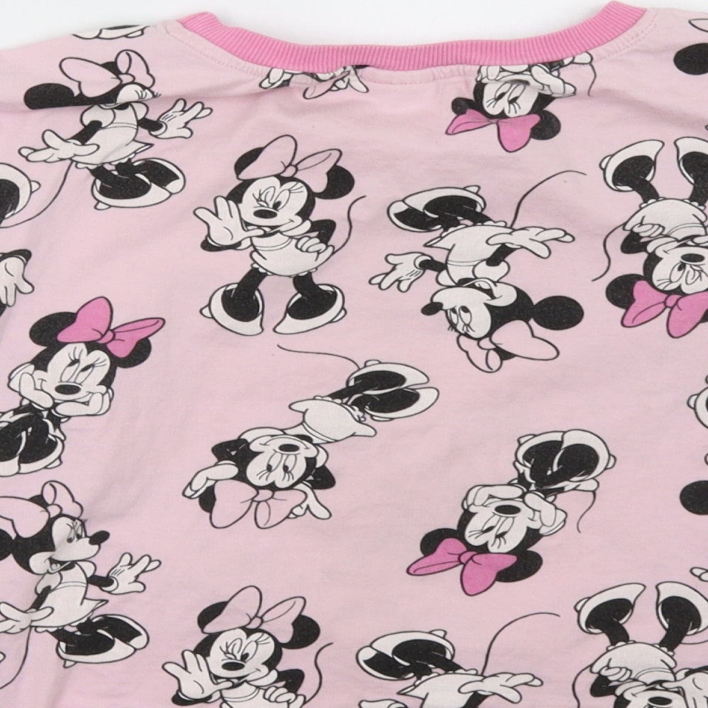 missimo Girls Pink Cropped T-Shirt Size 11 Years - Minnie Mouse